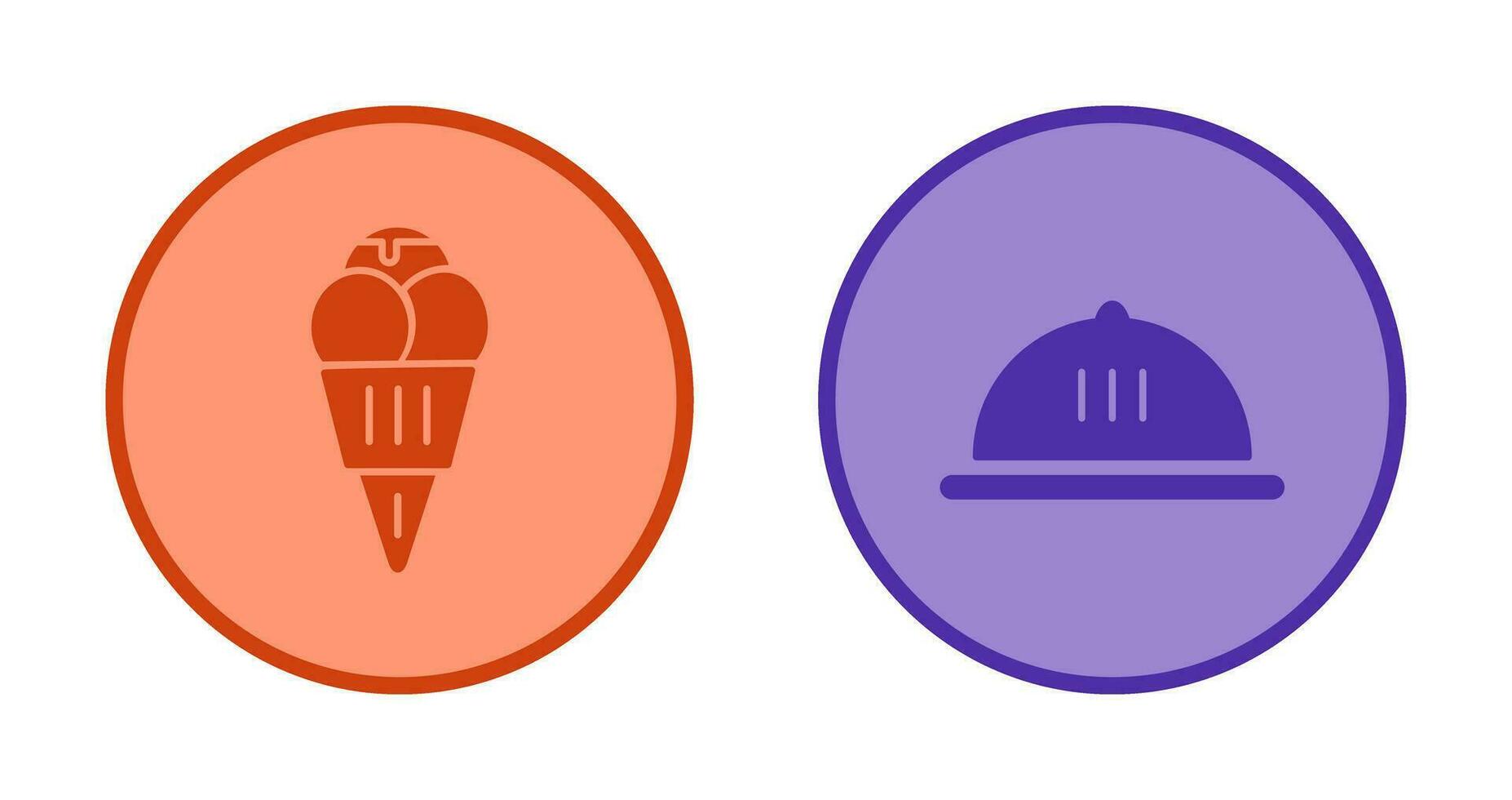 Ice cream and Dish Icon vector