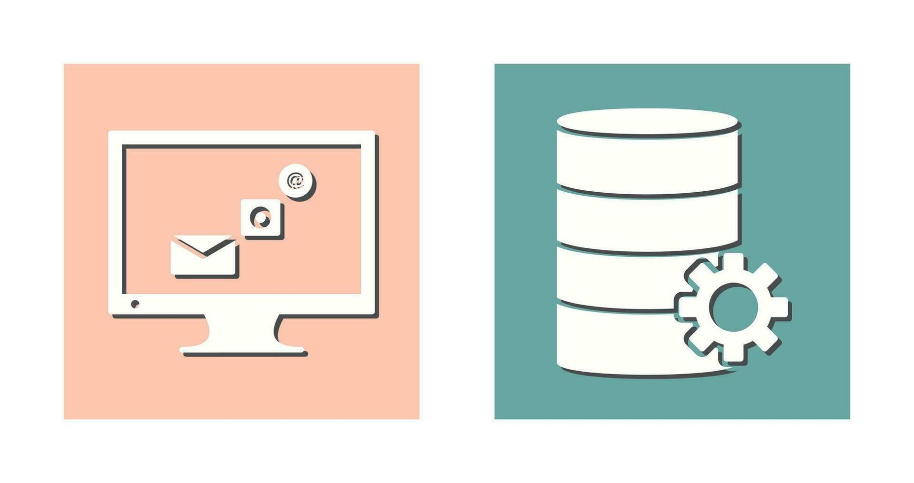 digital marketing and database management Icon vector