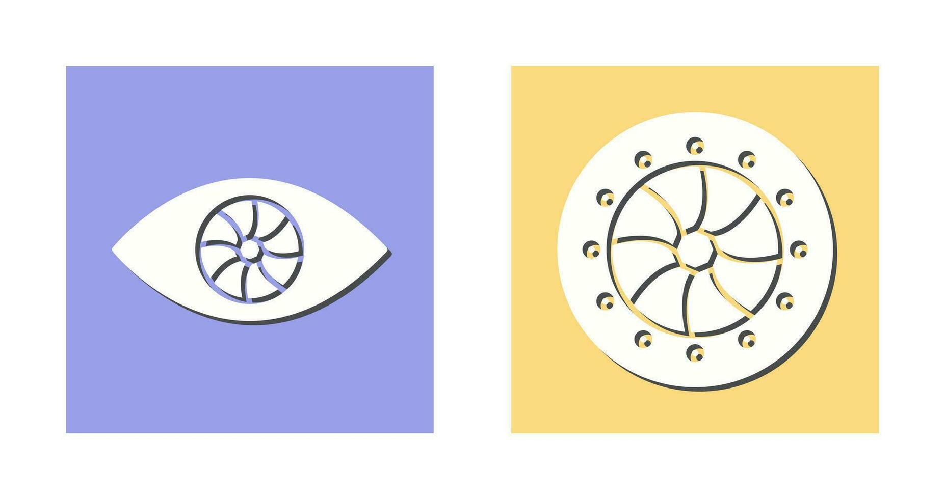 eye and optical diaphram Icon vector