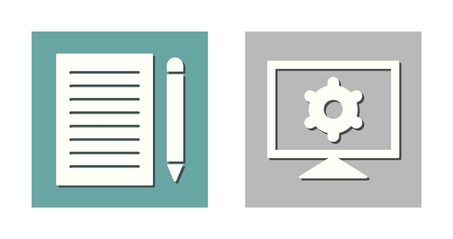 write feedback and computer settings Icon vector