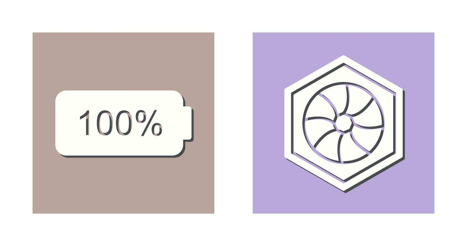 full battery and hexagonal diaphram Icon vector