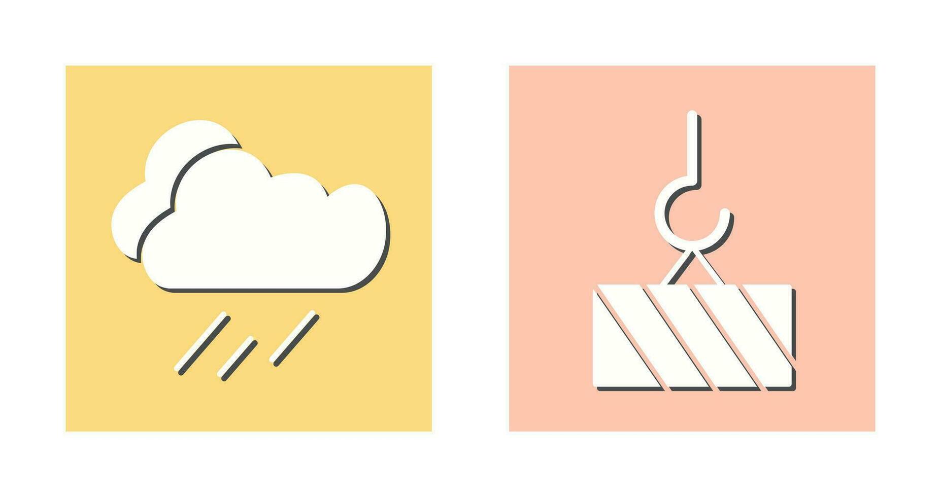 lluvia y pesado maquinaria icono vector