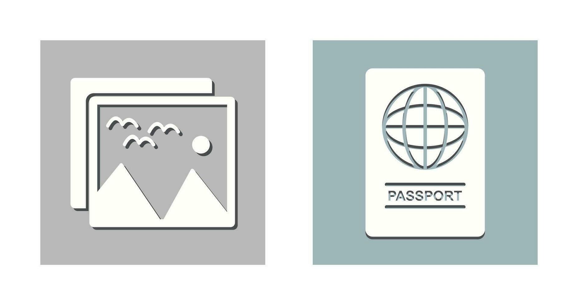 imágenes y pasaporte icono vector