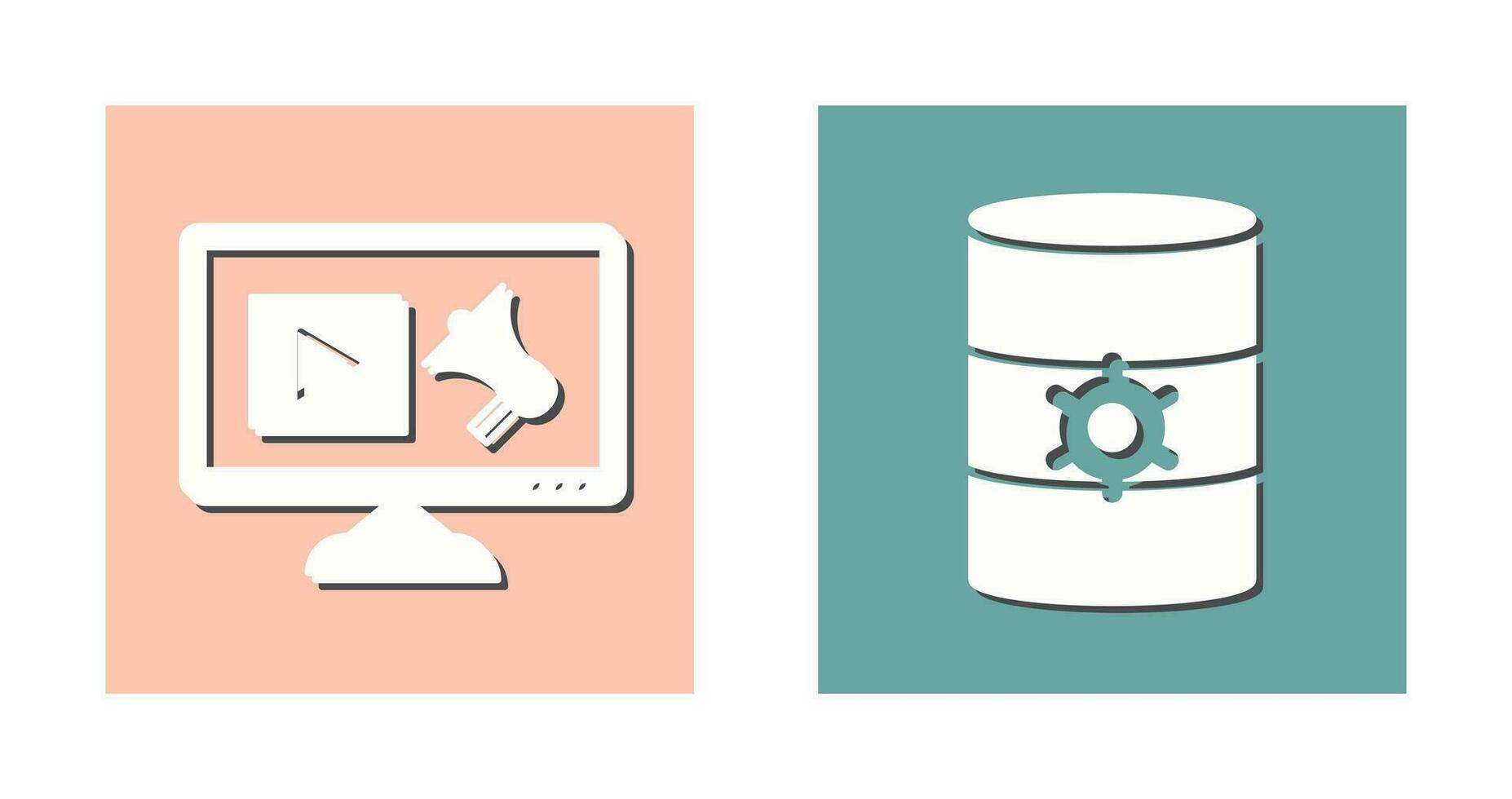 Digital Marketing and Database Management Icon vector