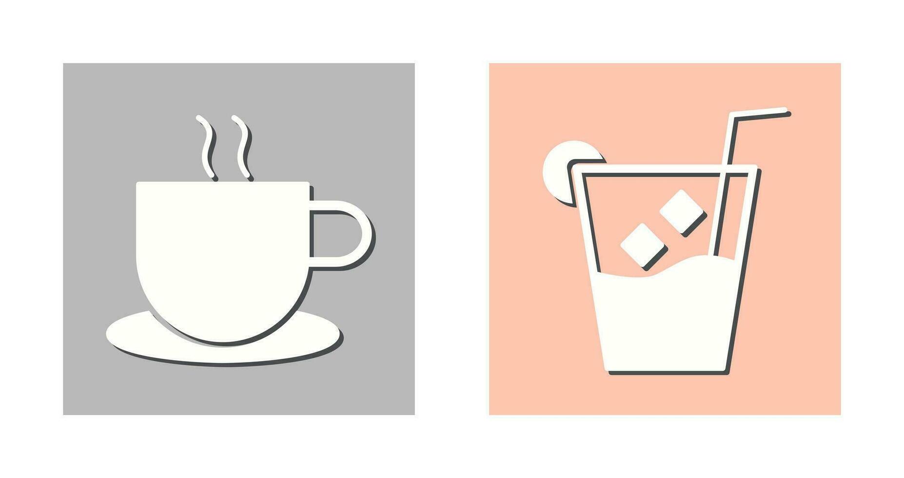 hot coffee and whiskey sour Icon vector