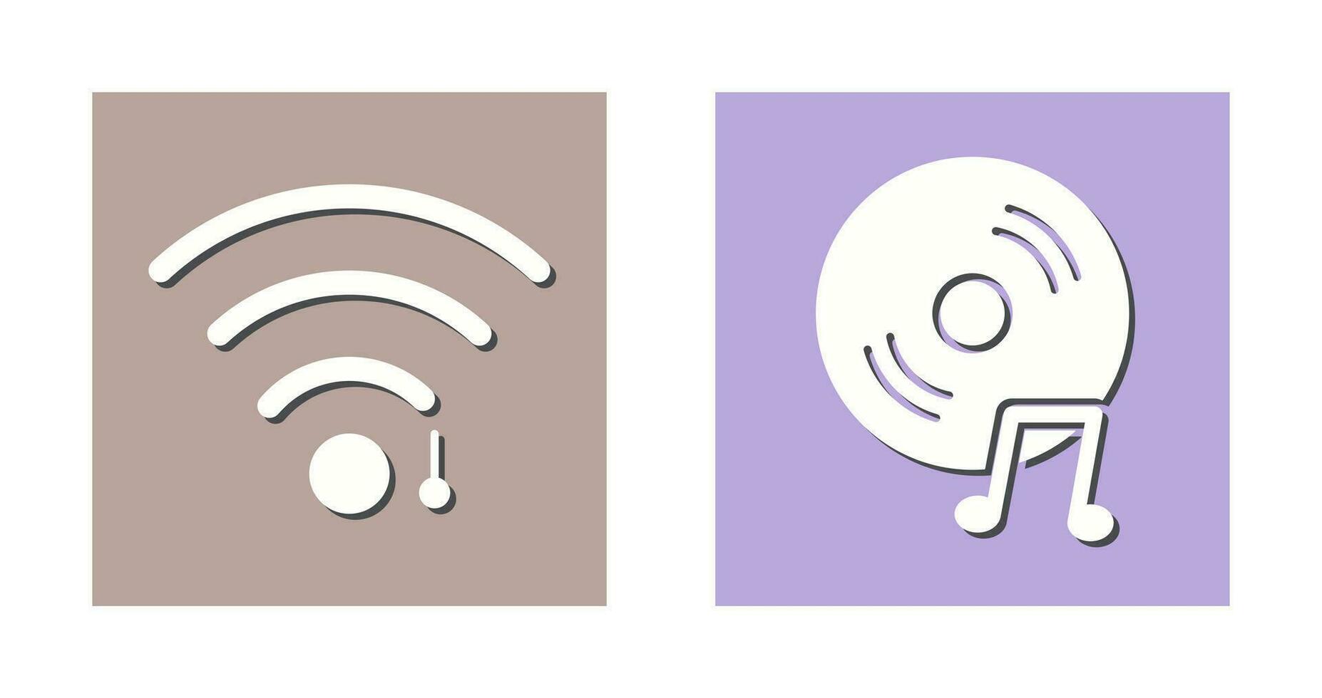 wifi sign and music cd  Icon vector