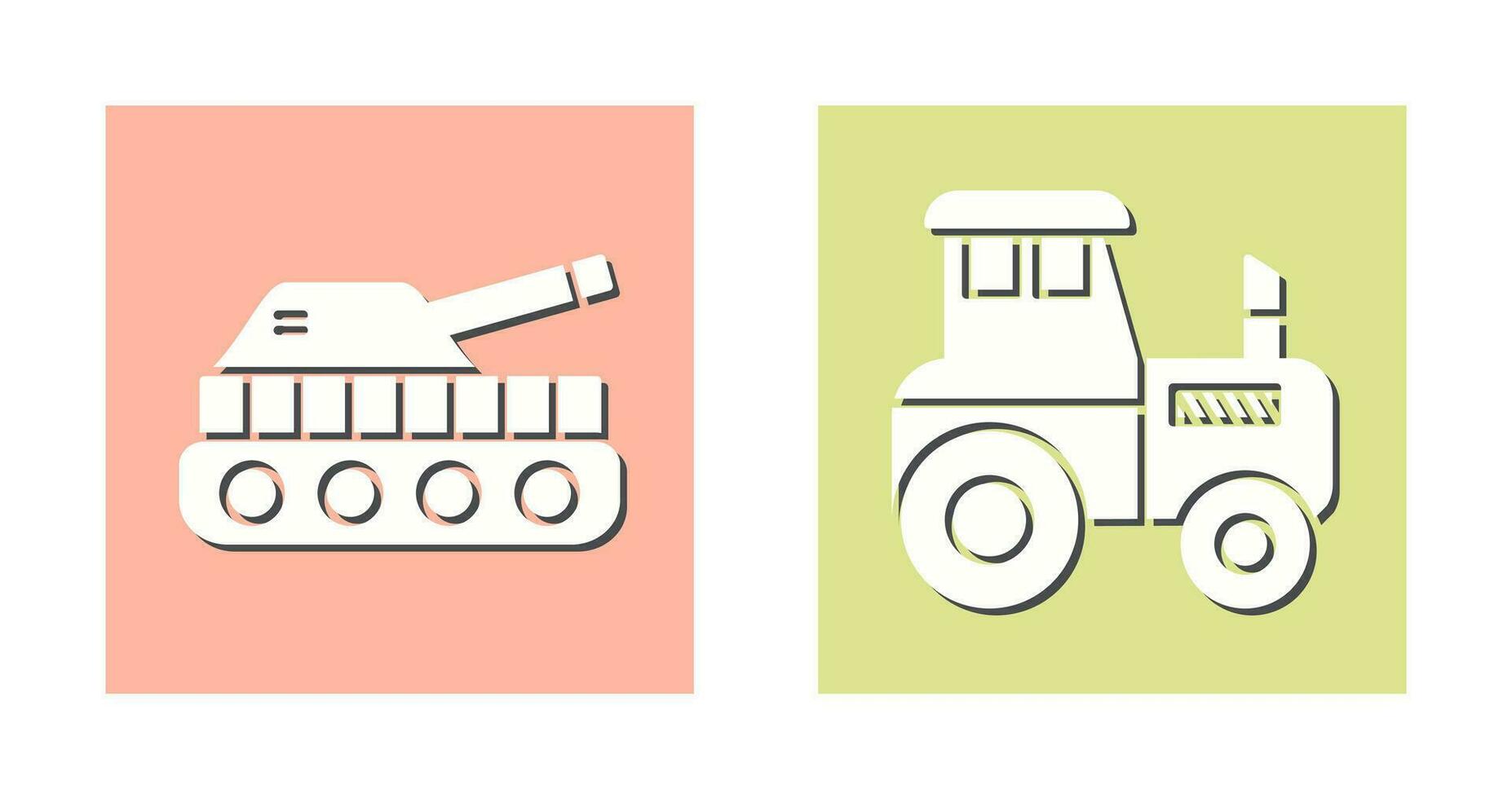 Tank and Tractor Icon vector