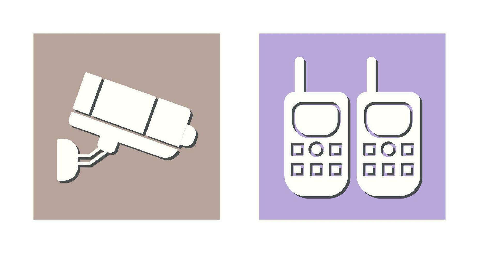 CCTV Camera and Walkie Talkie Icon vector