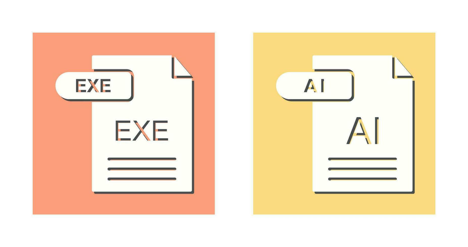 AI and EXE Icon vector