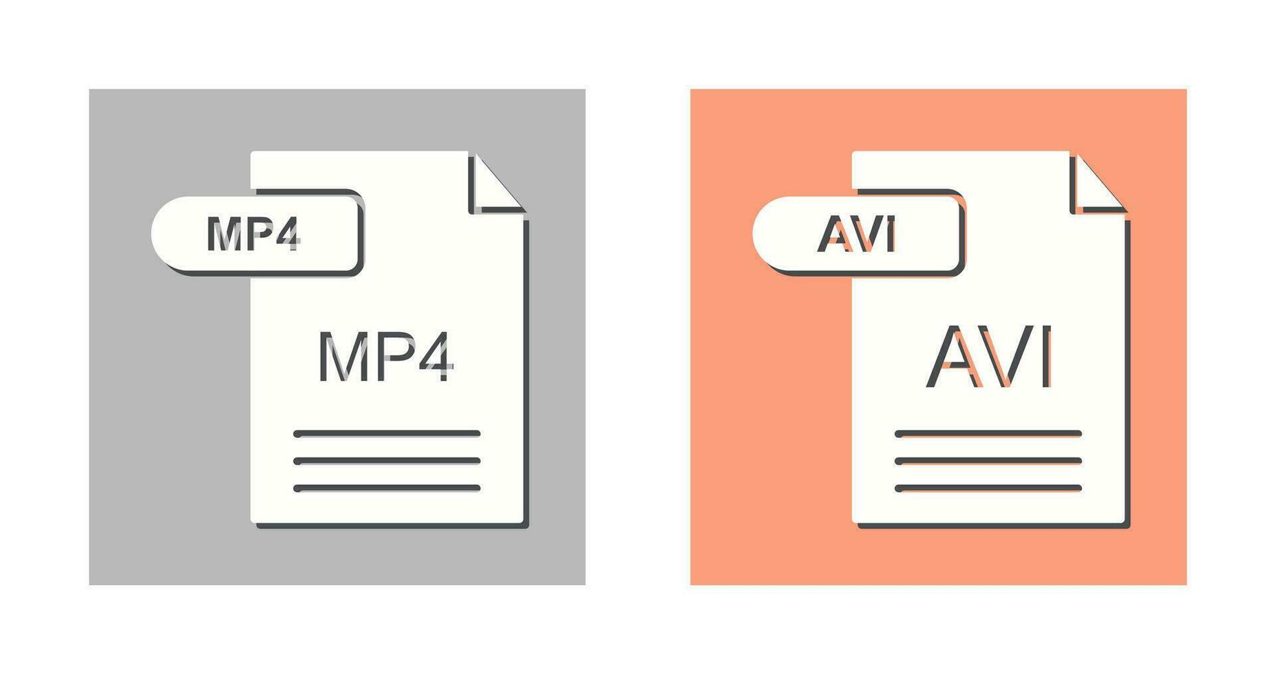 mp4 y avi icono vector