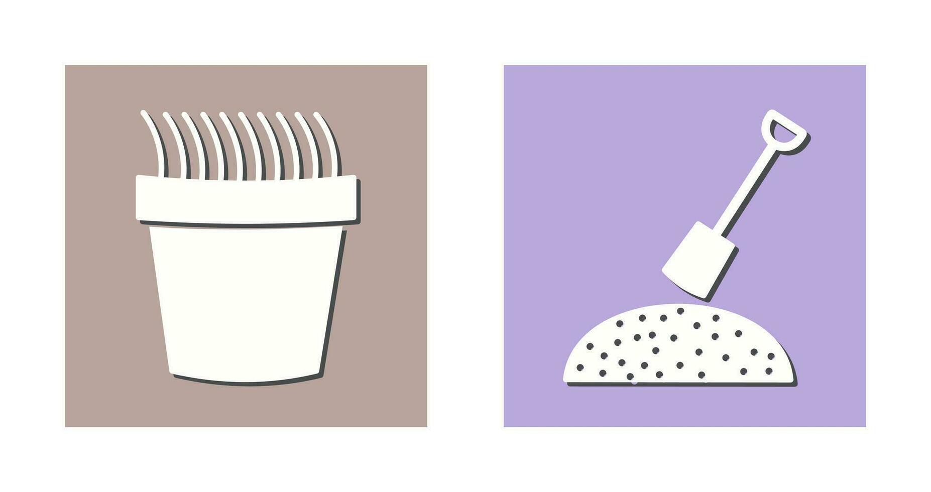 Gress Pot and Gardening Icon vector