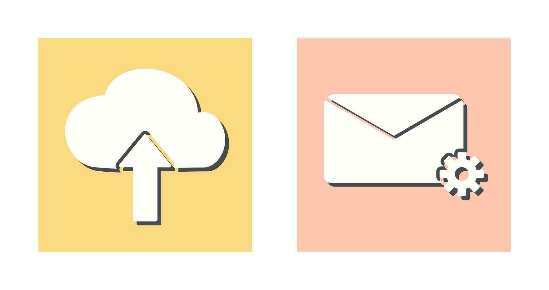 Upload to Cloud and Message Settings Icon vector