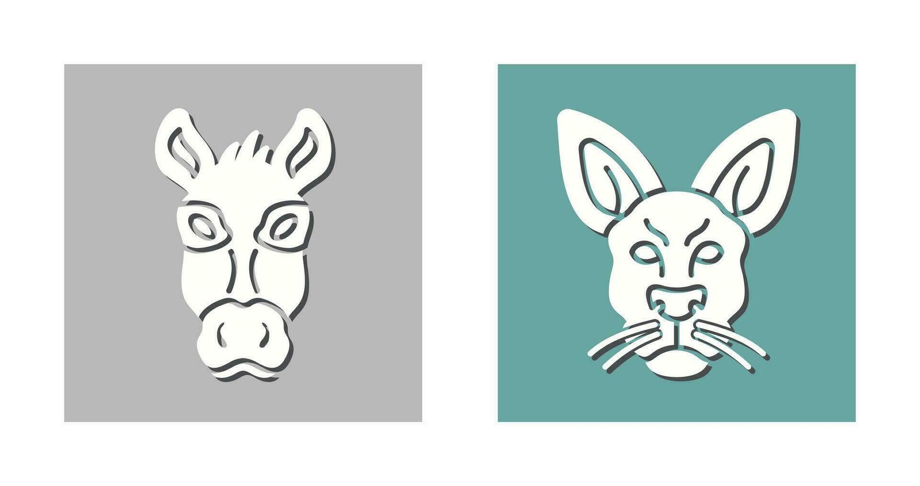 Donkey and Kangaroo Icon vector