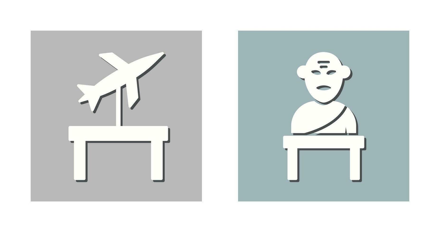 Jet Exhibit and Greek god Icon vector