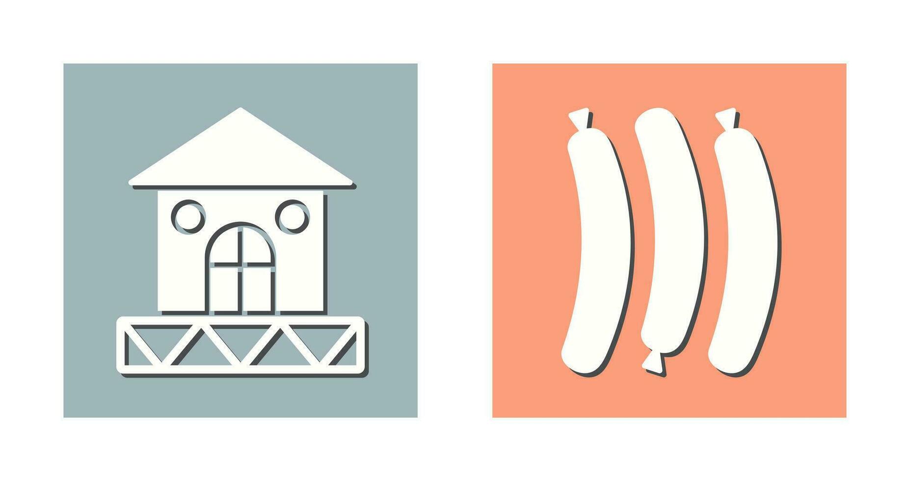 House and Hot Sausage Icon vector
