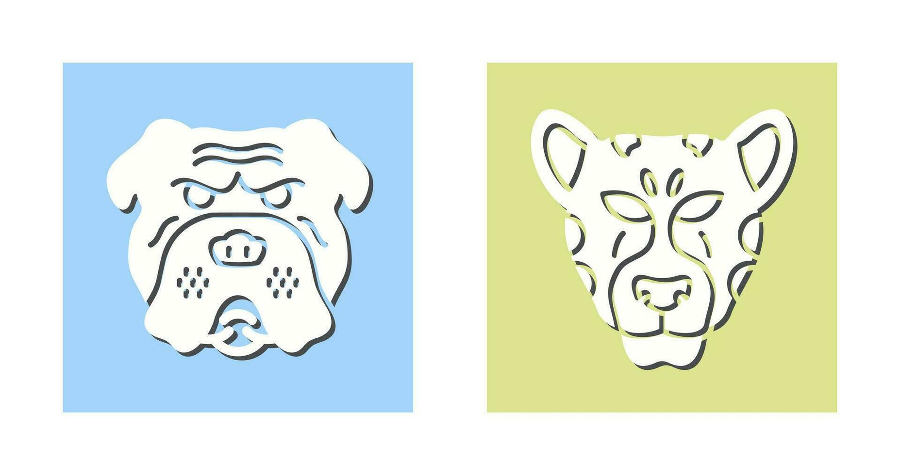 Bulldog and leopard Icon vector