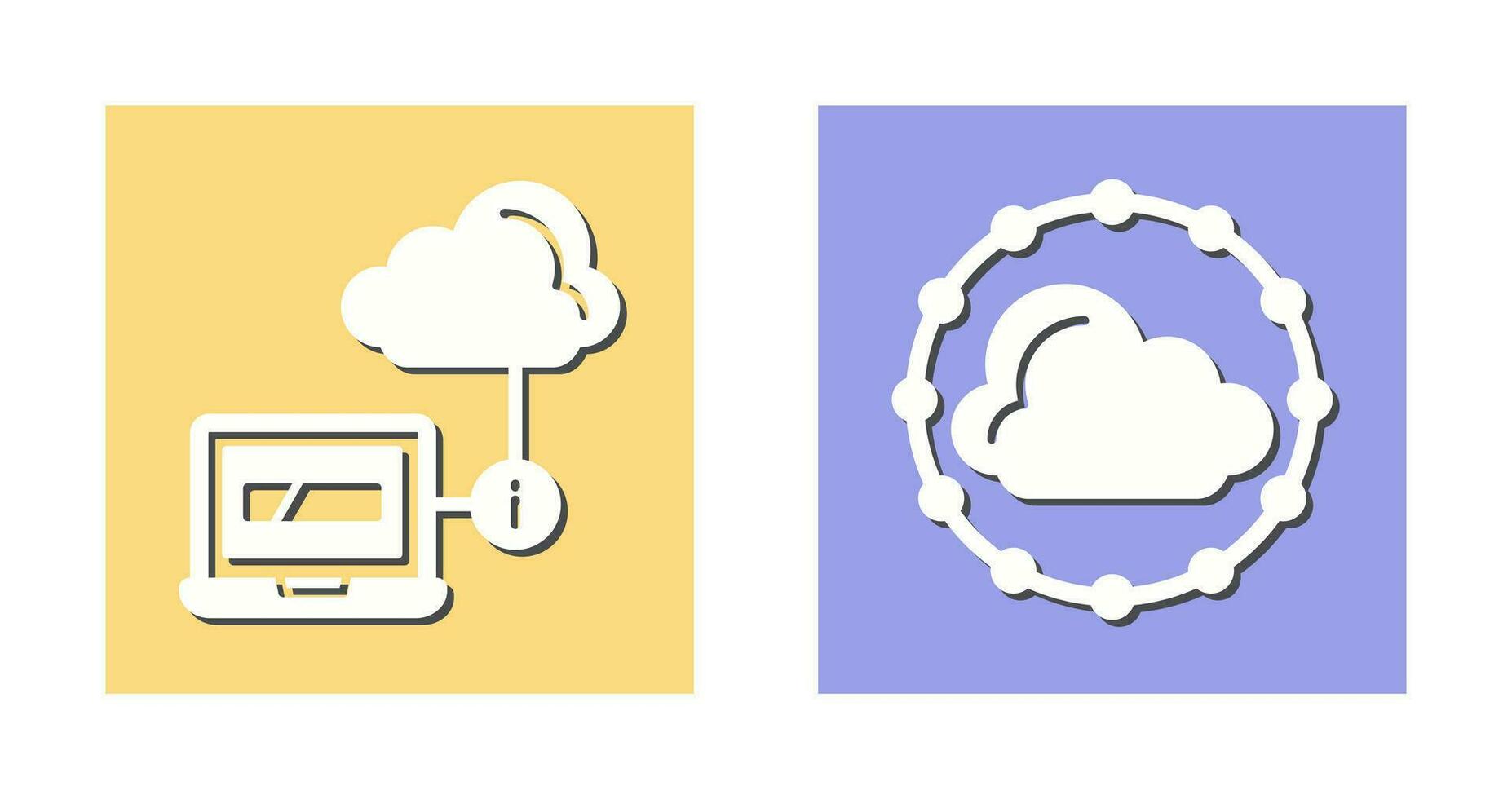 ordenador portátil y nube icono vector