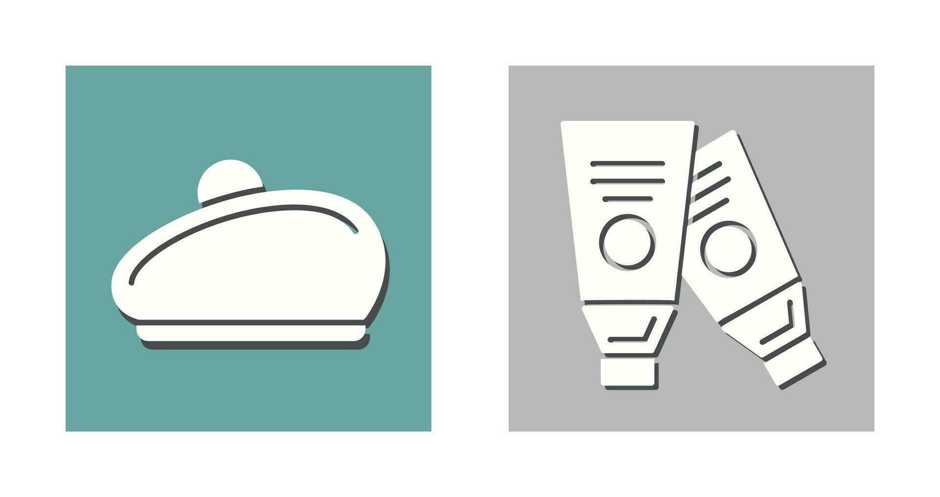 Beret and Paint Tube Icon vector