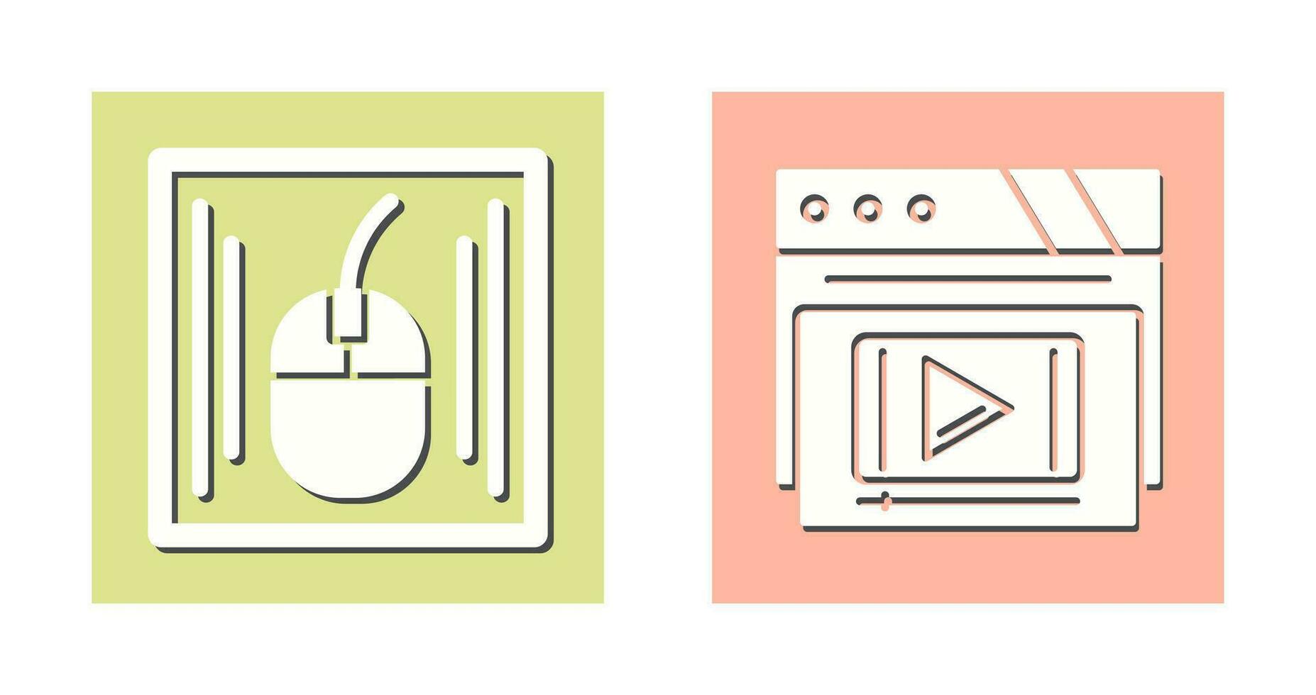 Mouse and Video Player Icon vector