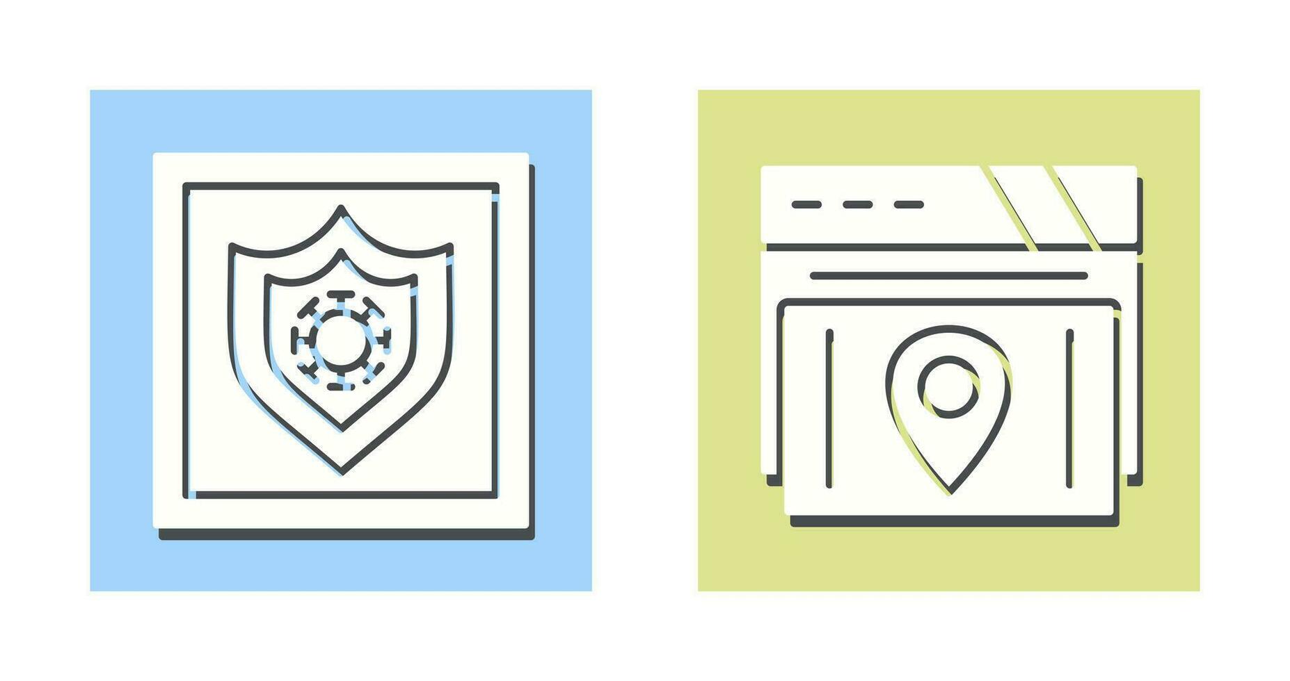 Shield and Map Location Icon vector