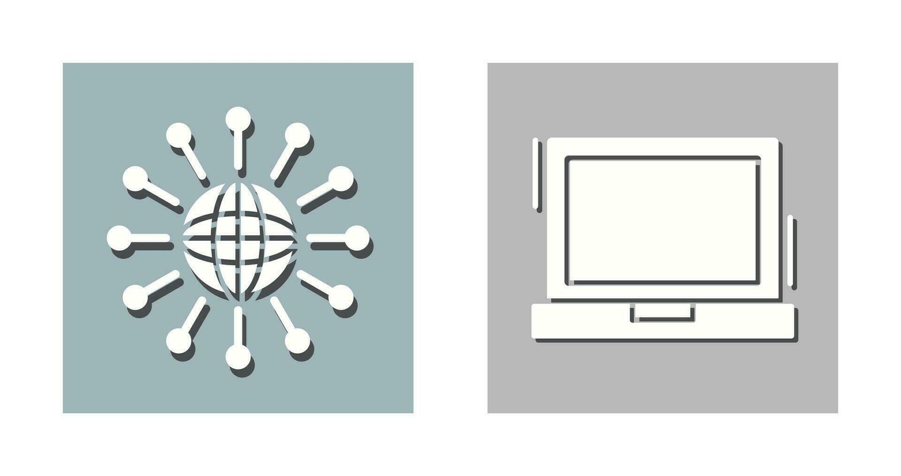 Networking and Laptop Icon vector