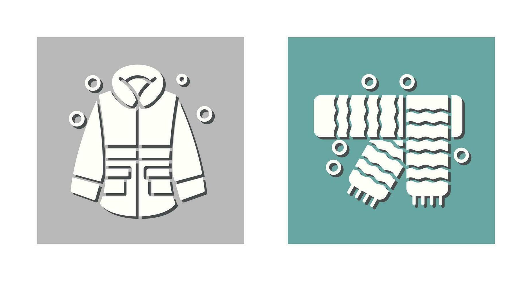 Winter Jacket and Winter Scarf Icon vector