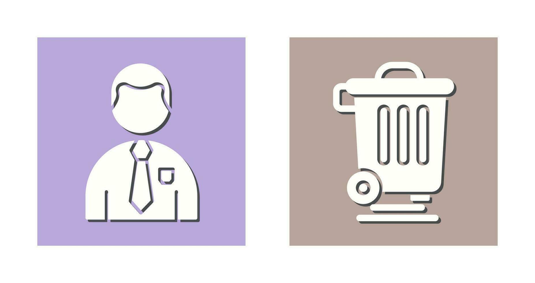 Employee and Dustbin Icon vector