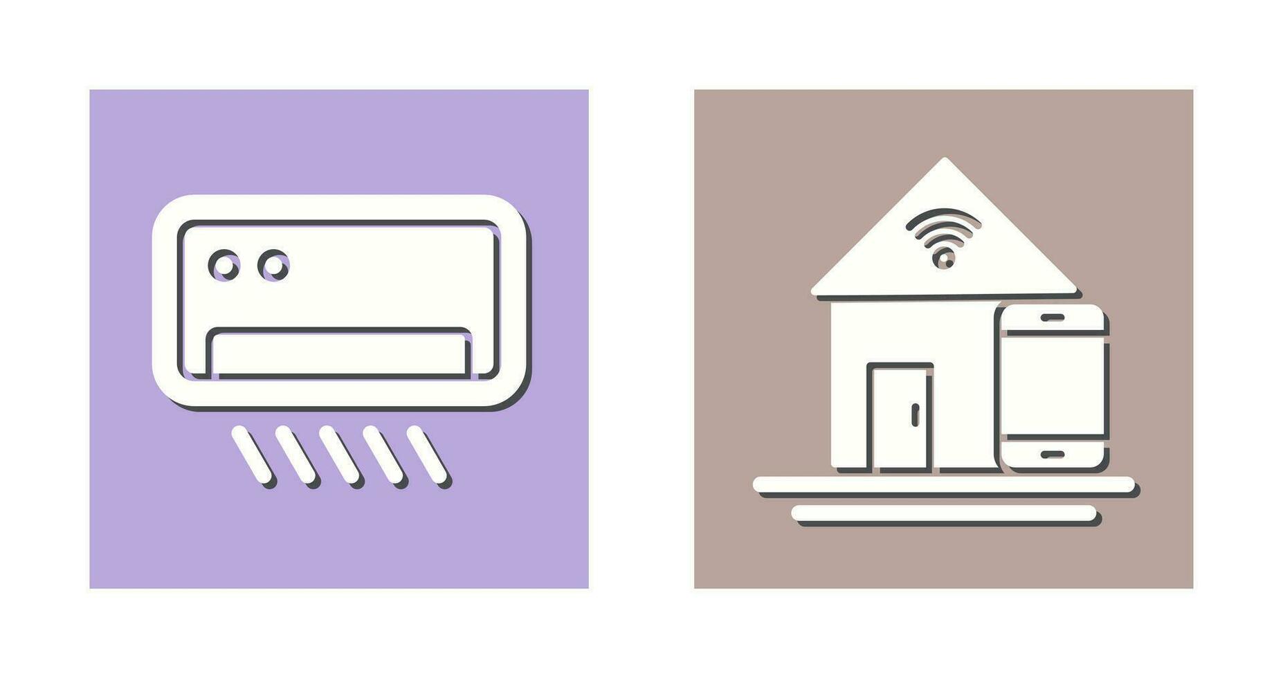 Air Conditioner and Home Automation Icon vector