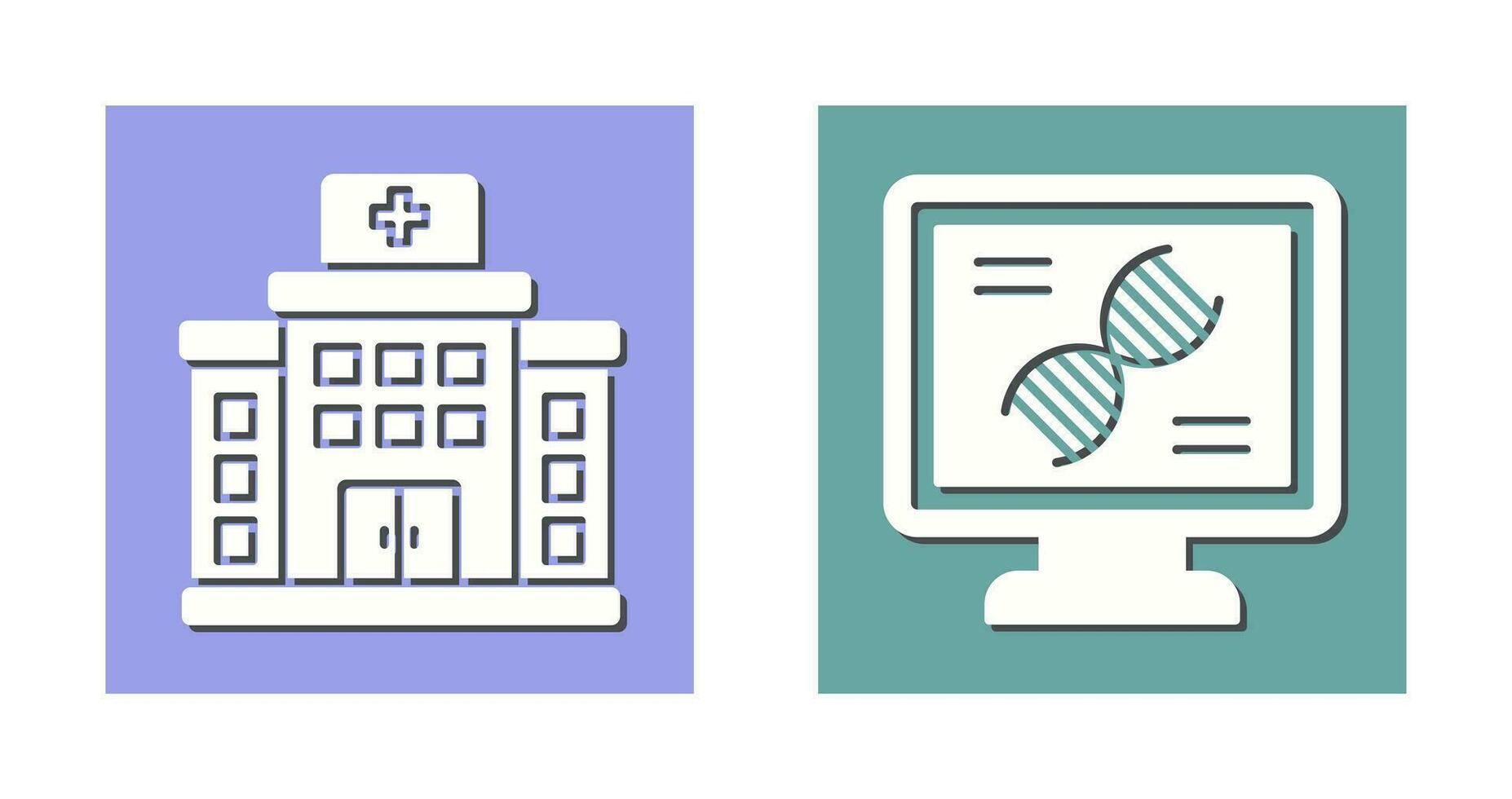 Dna and Hospital Icon vector