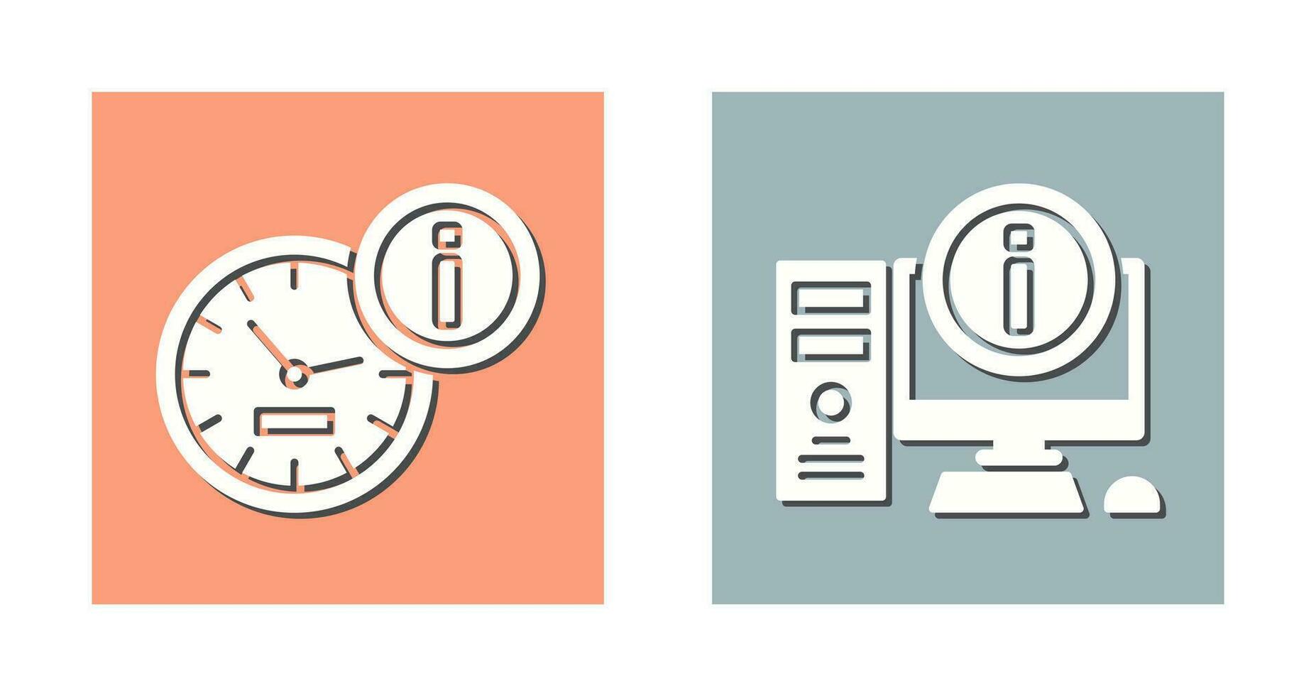 clock and computer Icon vector