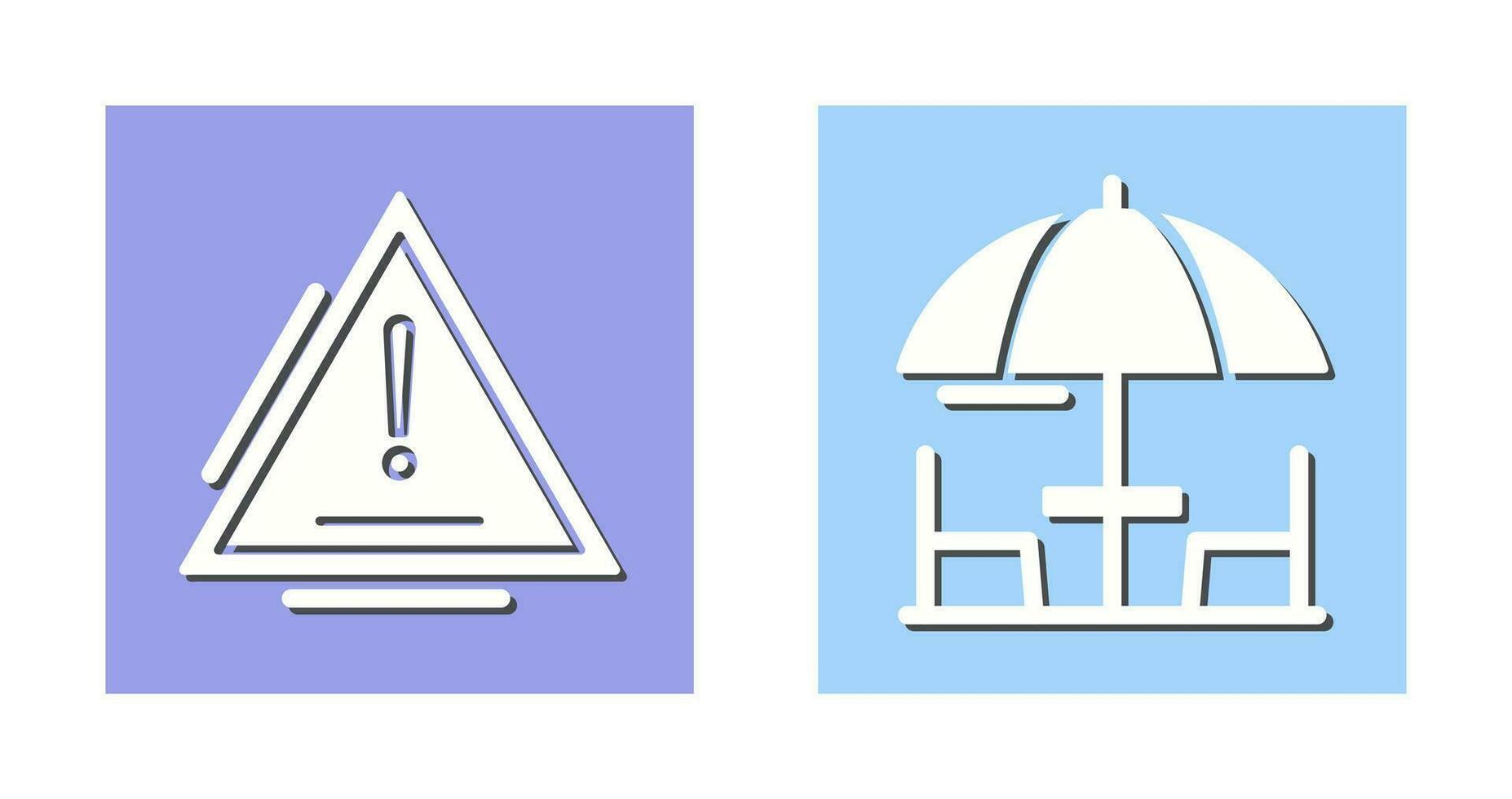 Warning and Umbrella Icon vector