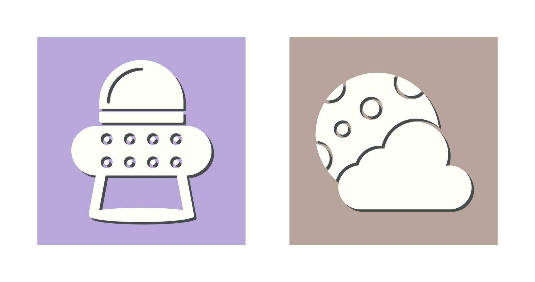 ufo and moon Icon vector