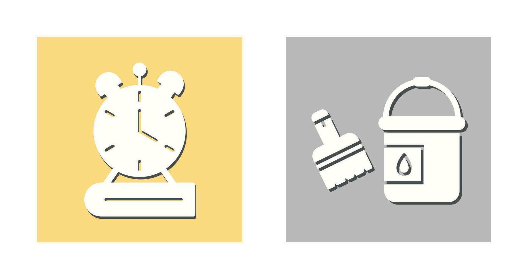 Paint Brush and Alarm Clock Icon vector