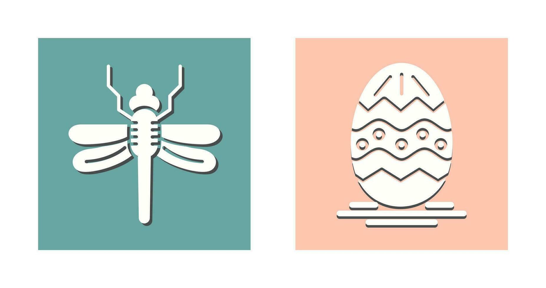 Dragonfly and Easter  Icon vector