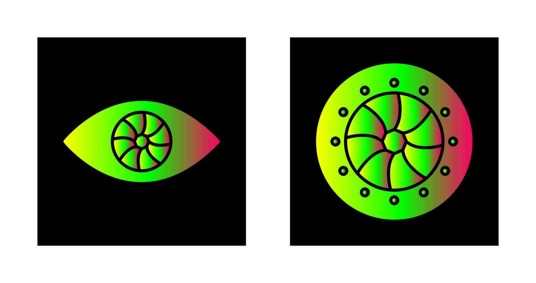 eye and optical diaphram Icon vector