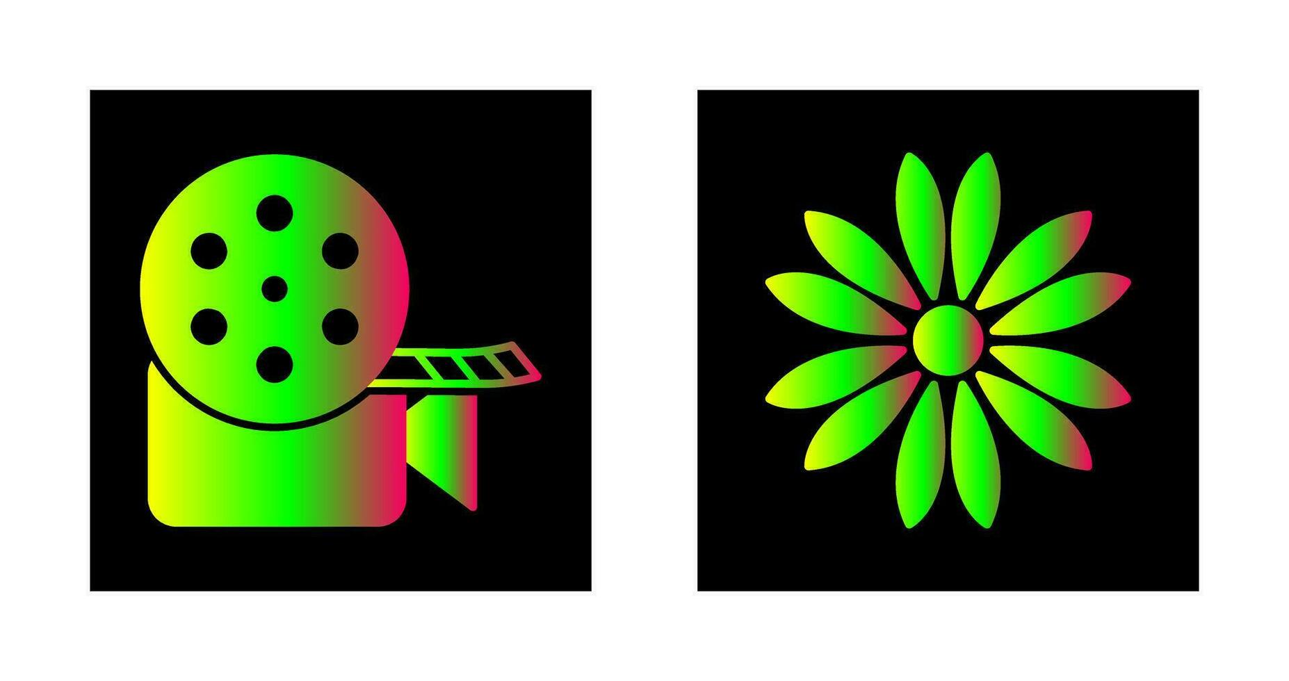 video reel and flower Icon vector