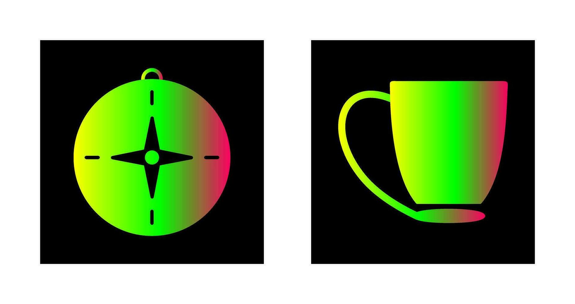 compass and coffee cup Icon vector