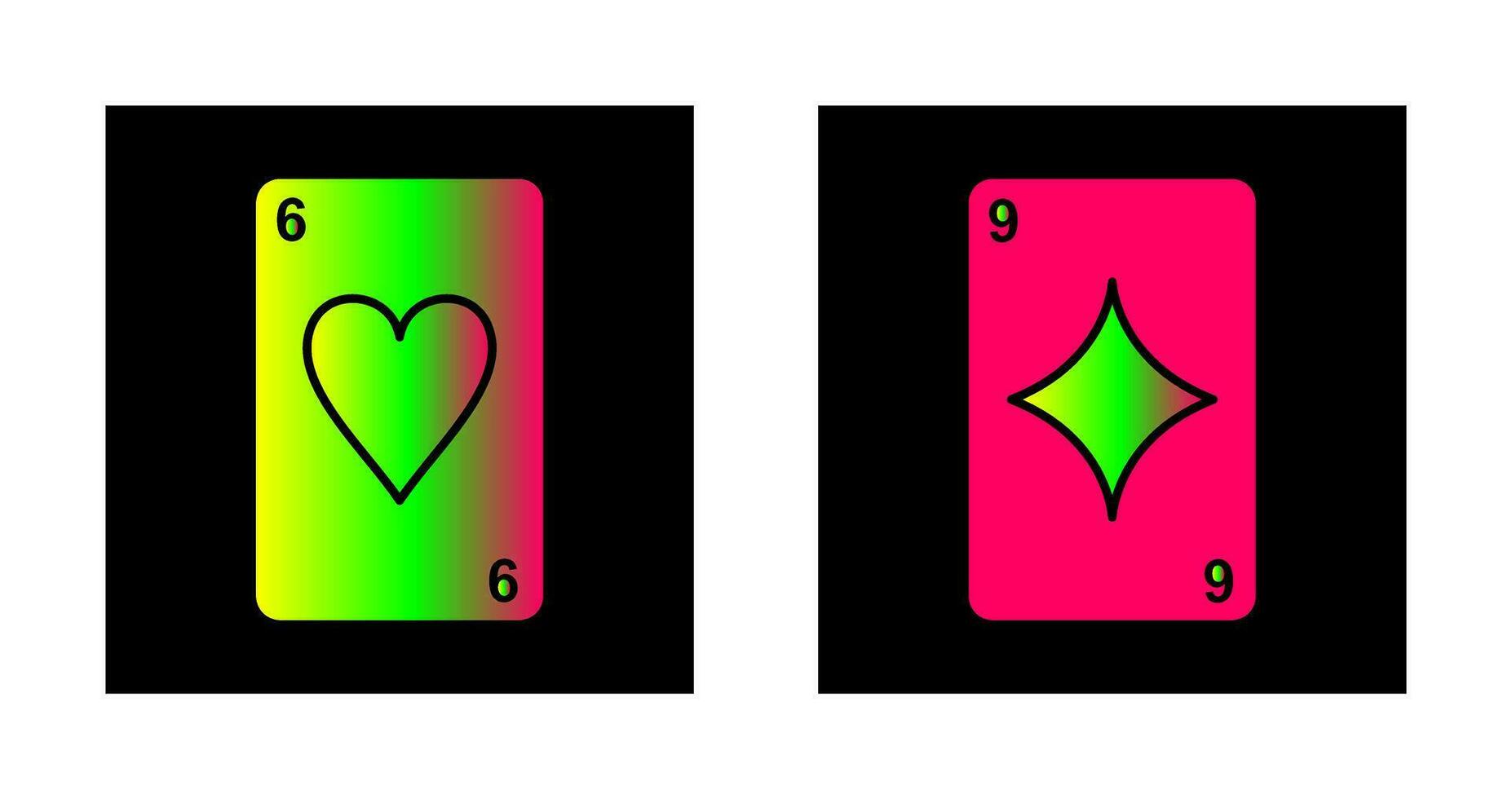 heart cards and diamonds card Icon vector