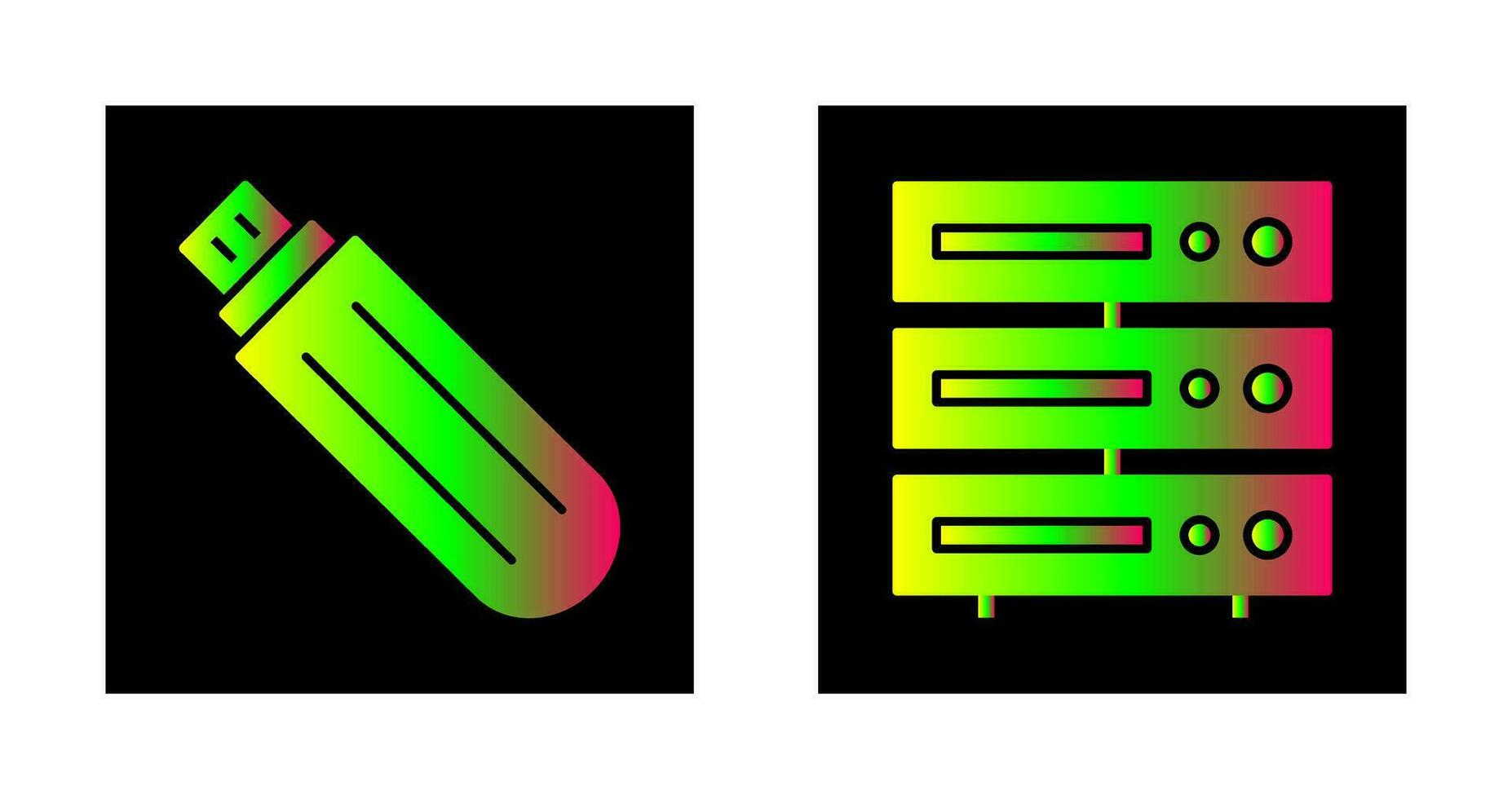 usb drive and server Icon vector