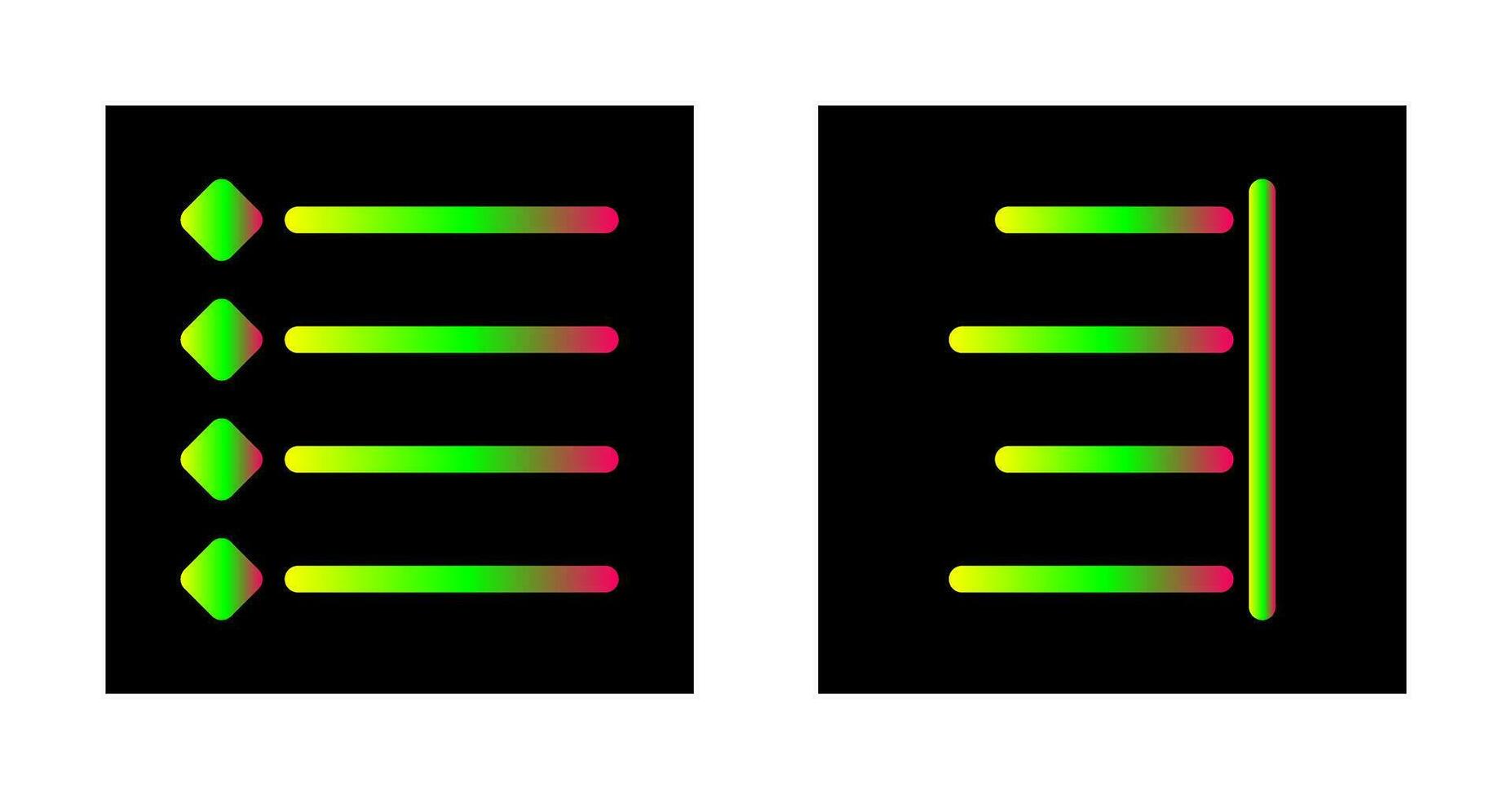 bulleted list and Right align  Icon vector
