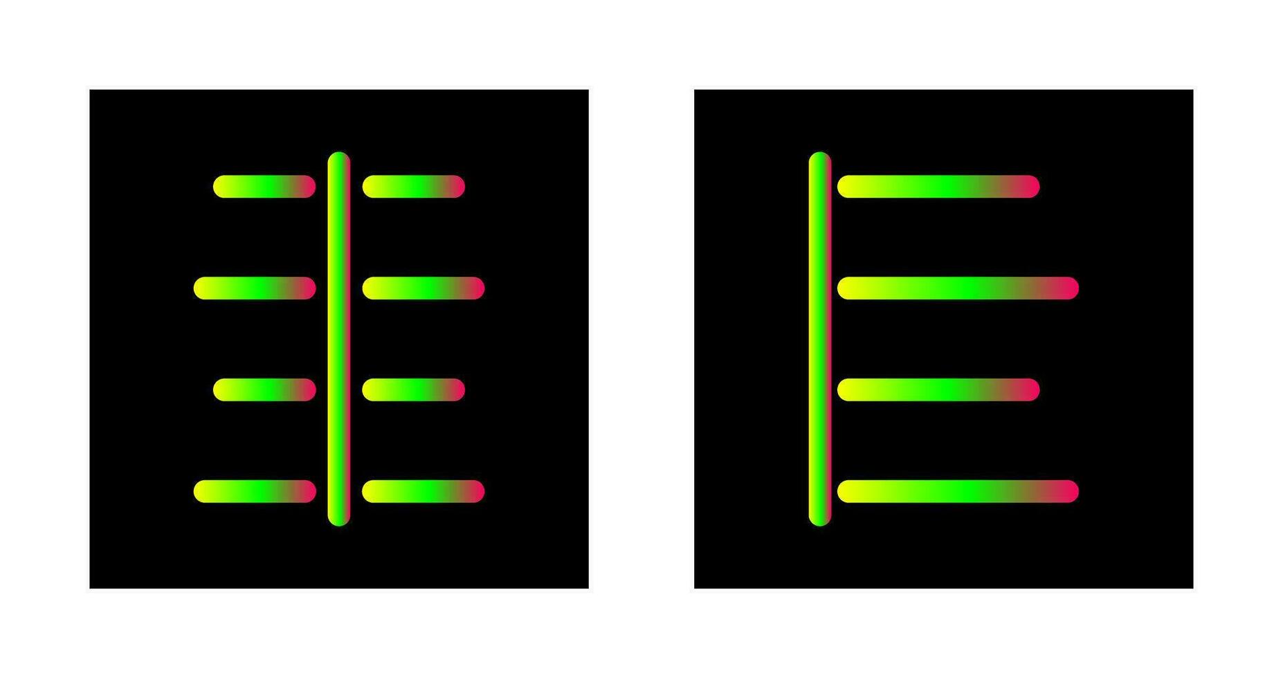 center align and left align  Icon vector