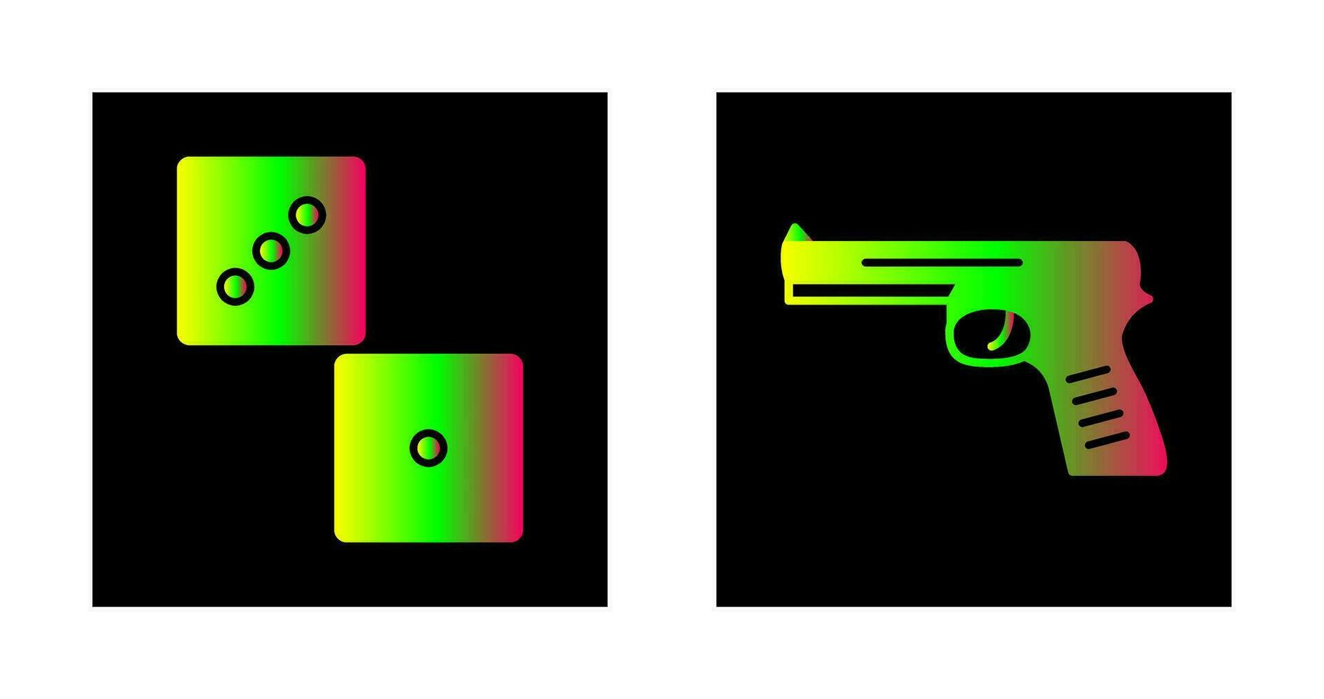 Dice and Pistol Icon vector