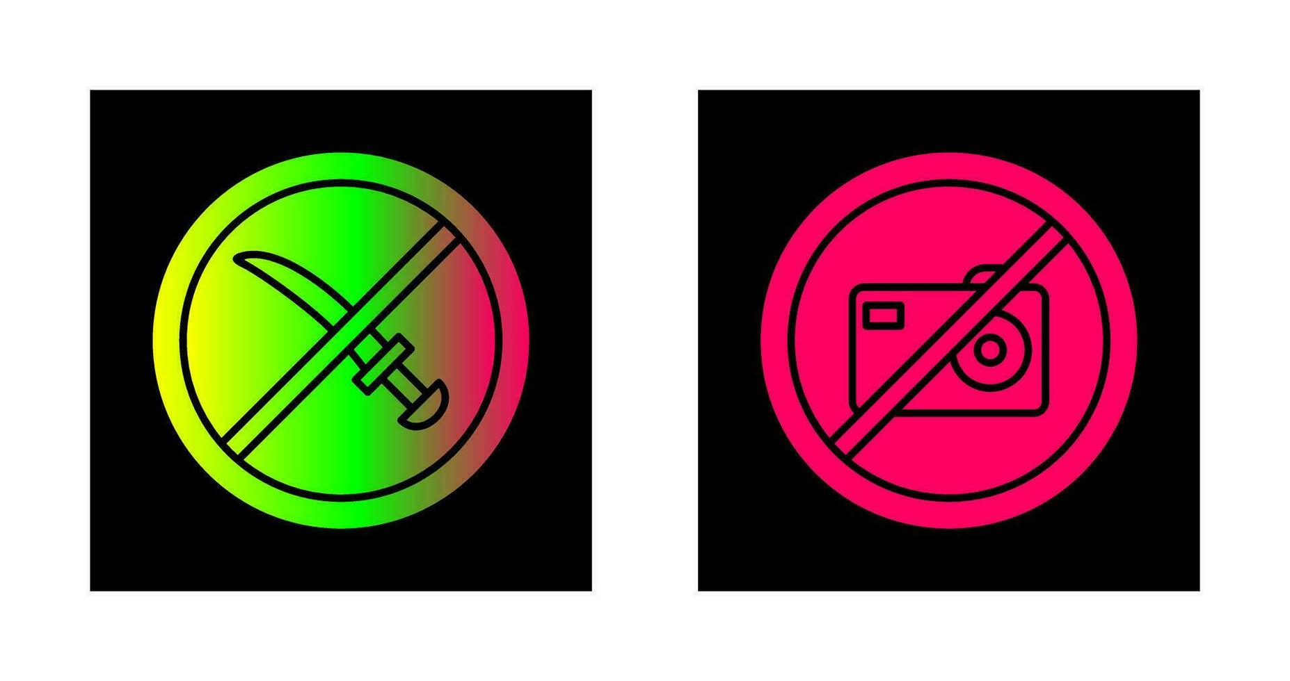 No armas y No imágenes icono vector