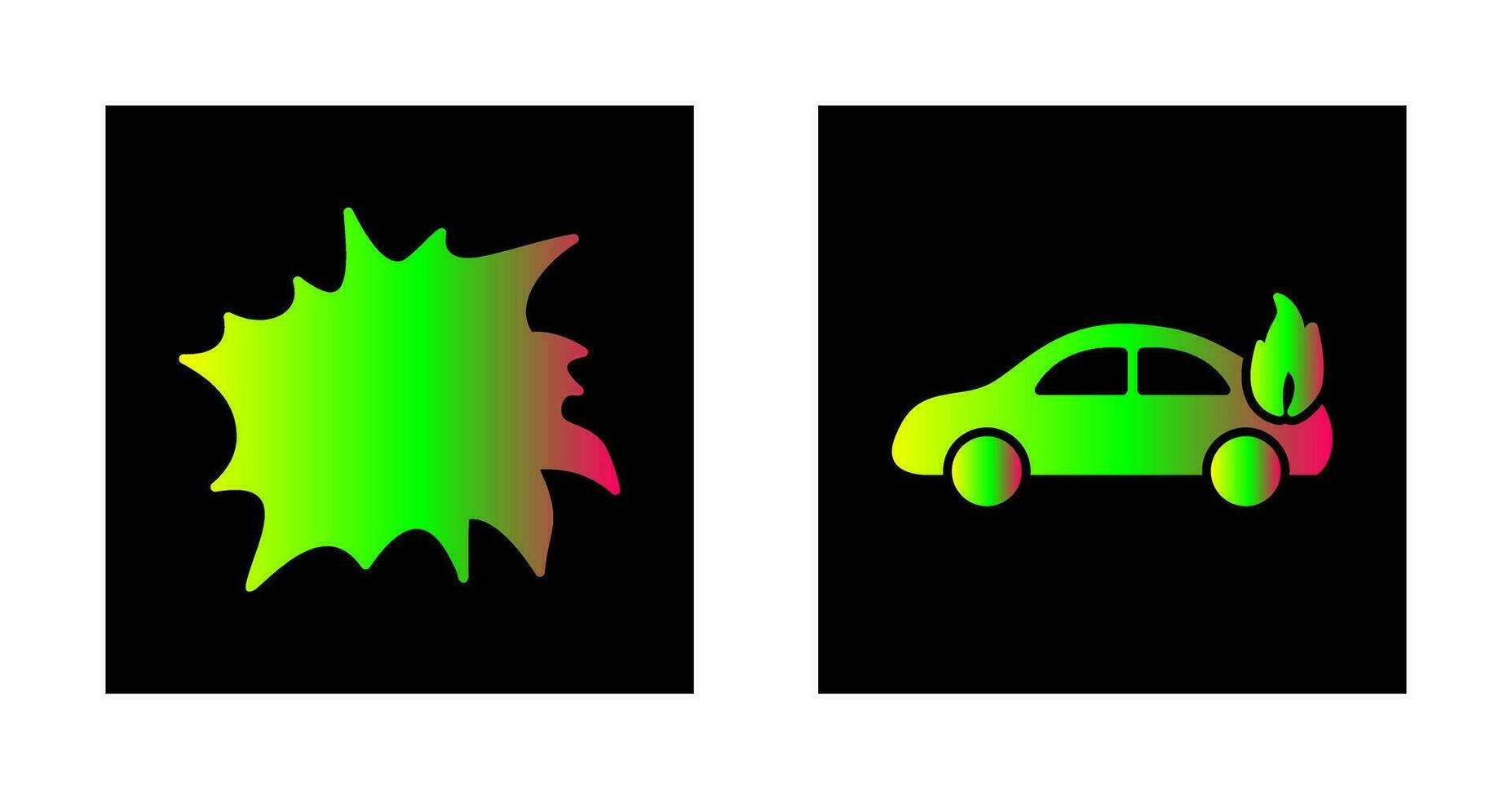 explosion and car on fire  Icon vector