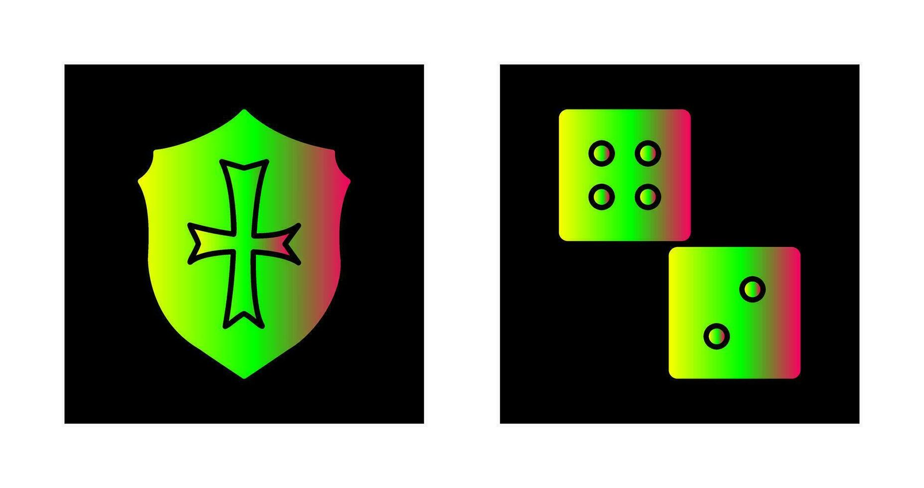 Dice and Shield Icon vector