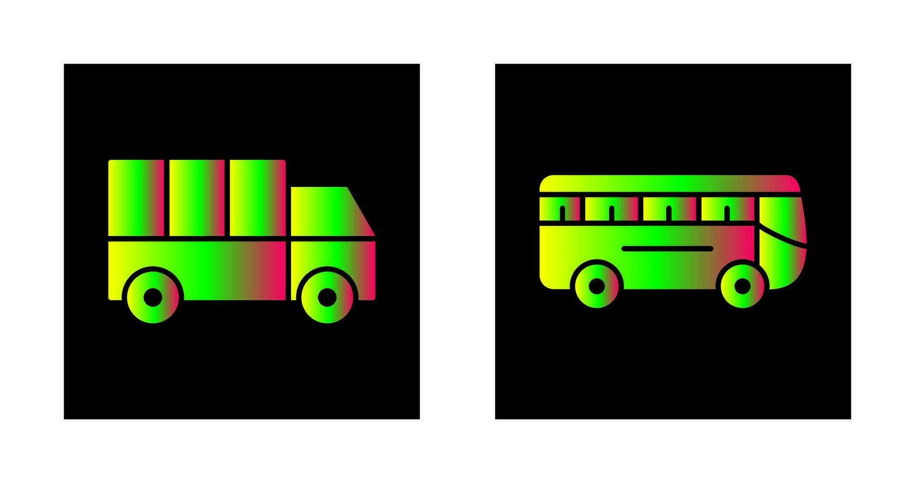 camión y autobús icono vector