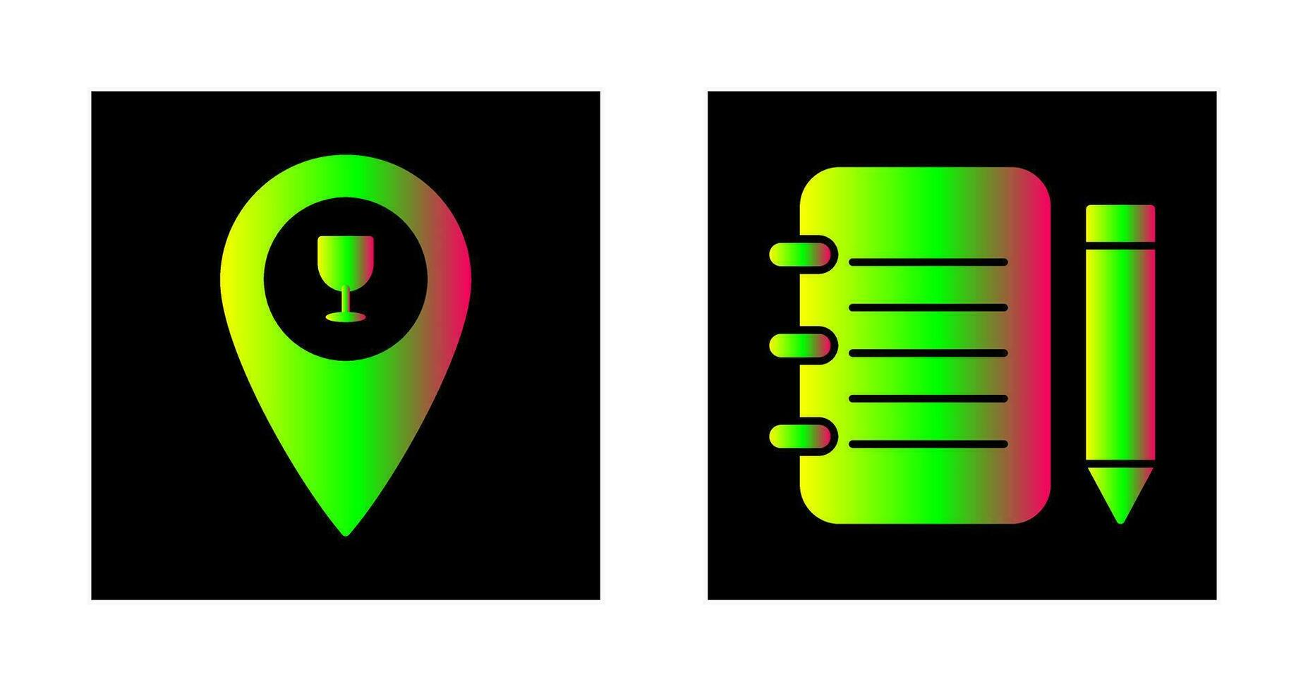 bar location and notepad Icon vector