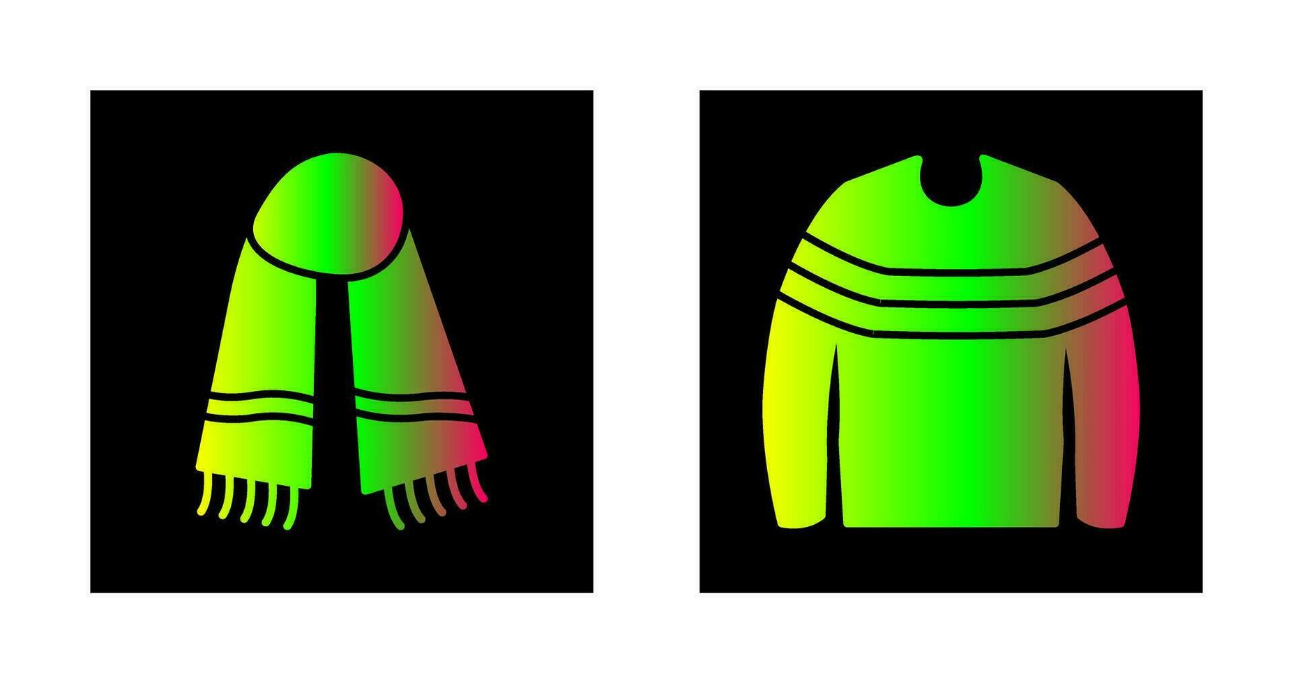 Warm Scarf and garments Icon vector