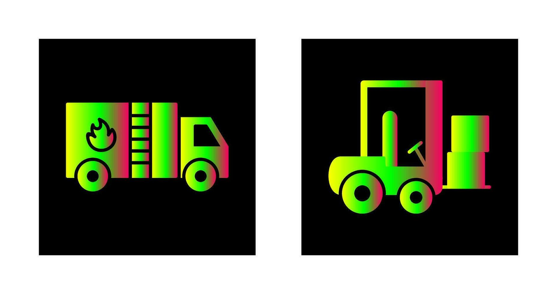 Fire Bridge and Forklifter Icon vector
