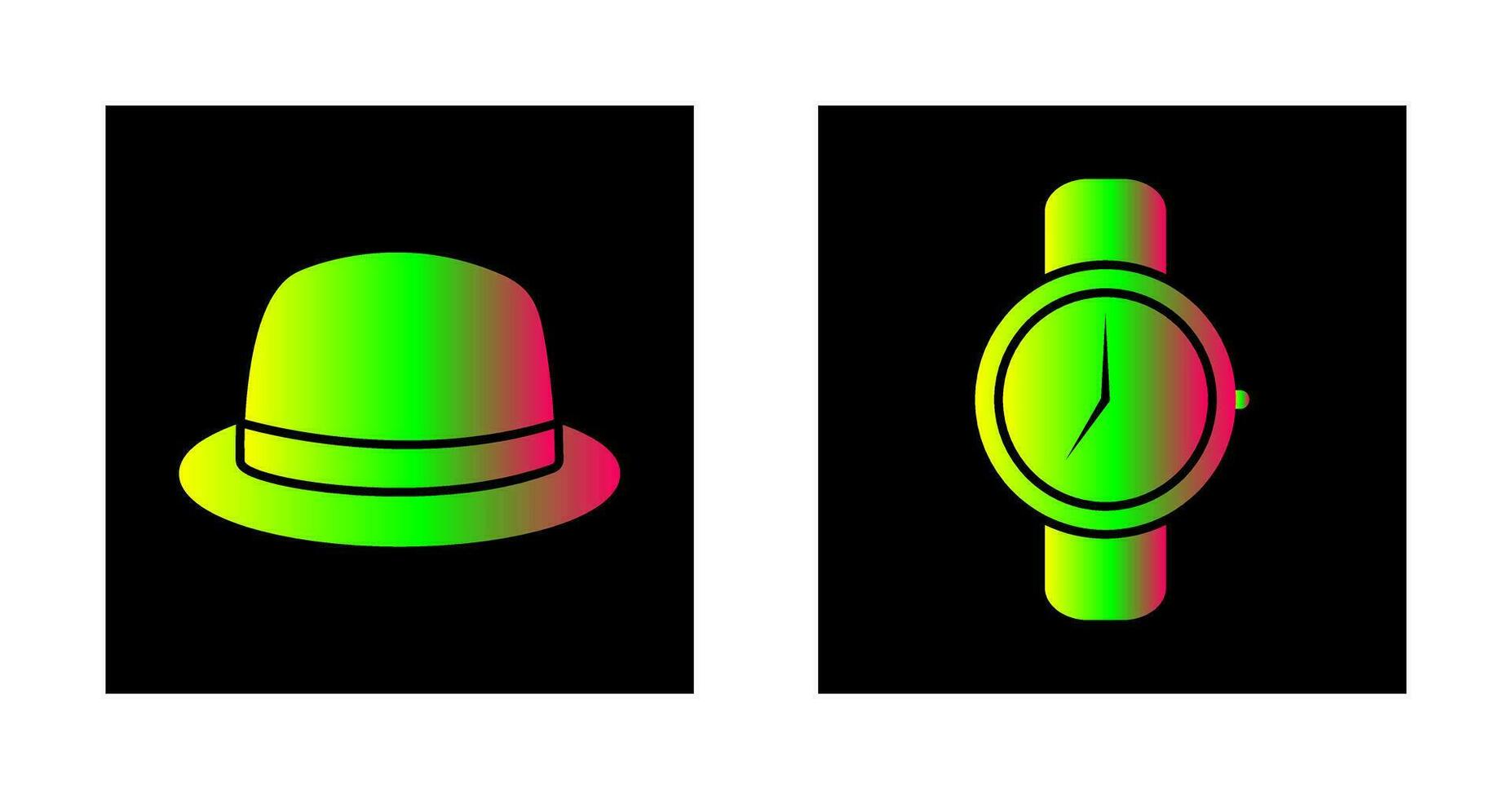 Hat and Watch Icon vector